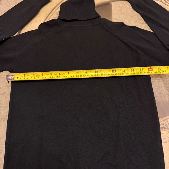 Zara Knit Turtleneck Shirt M Black Sweater Womens Long Sleeve Cotton Blend - Picture 8 of 8